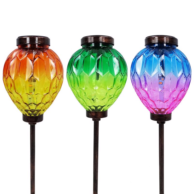 Alpine Multicolored Acrylic/Glass/Metal 15 in. H Solar Garden Stake