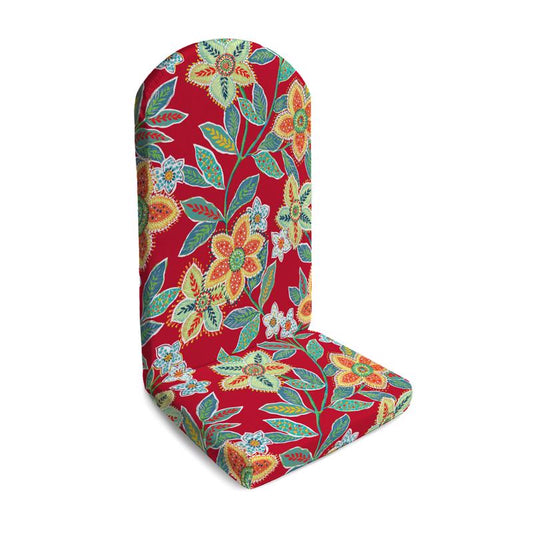 Jordan Manufacturing Red Floral Polyester Adirondack Cushion