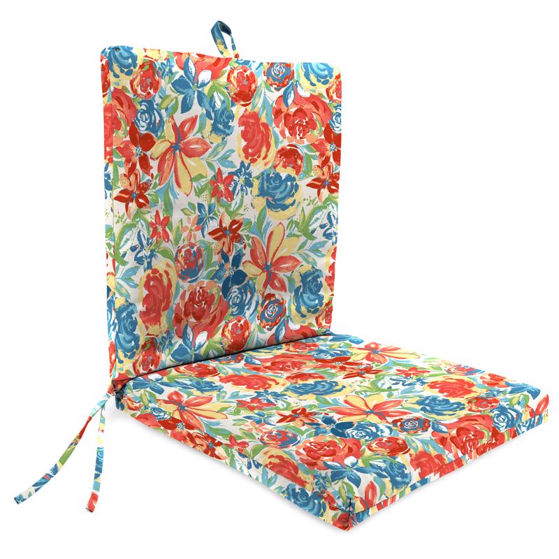 Jordan Manufacturing Multicolored Floral Polyester Chair Cushion 24 in. H X 21 in. W X 44 in. L