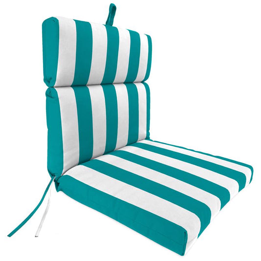 Jordan Manufacturing Aqua Stripe Polyester Chair Cushion 22 in. H X 22 in. W X 44 in. L