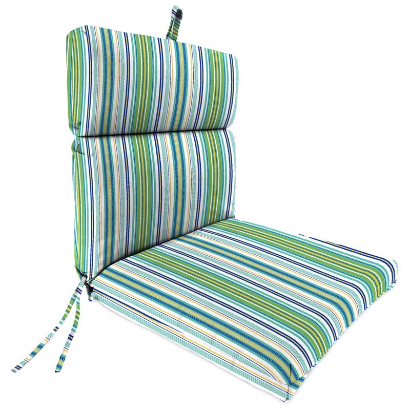 Jordan Manufacturing Multicolored Stripe Polyester French Edge Chair Cushion 44 in. H X 22 in. W