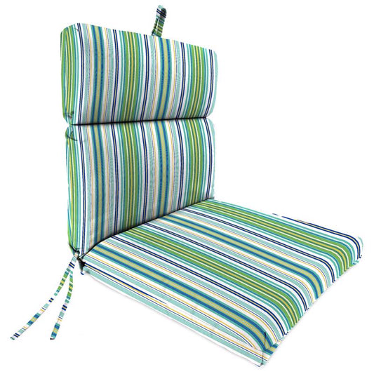 Jordan Manufacturing Multicolored Stripe Polyester French Edge Chair Cushion 44 in. H X 22 in. W