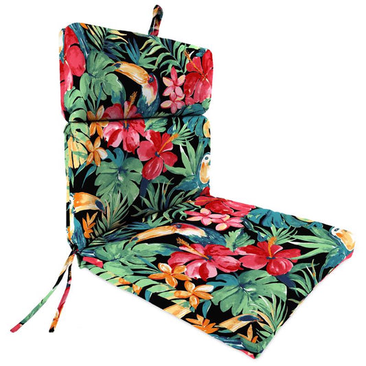 Jordan Manufacturing Floral Polyester French Edge Chair Cushion 44 in. H X 22 in. W