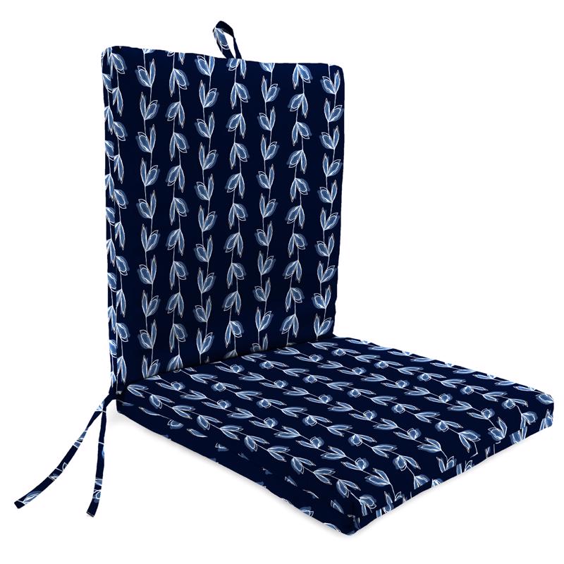 Jordan Manufacturing Indigo Blue Polyester Chair Cushion 24 in. H X 21 in. W X 44 in. L