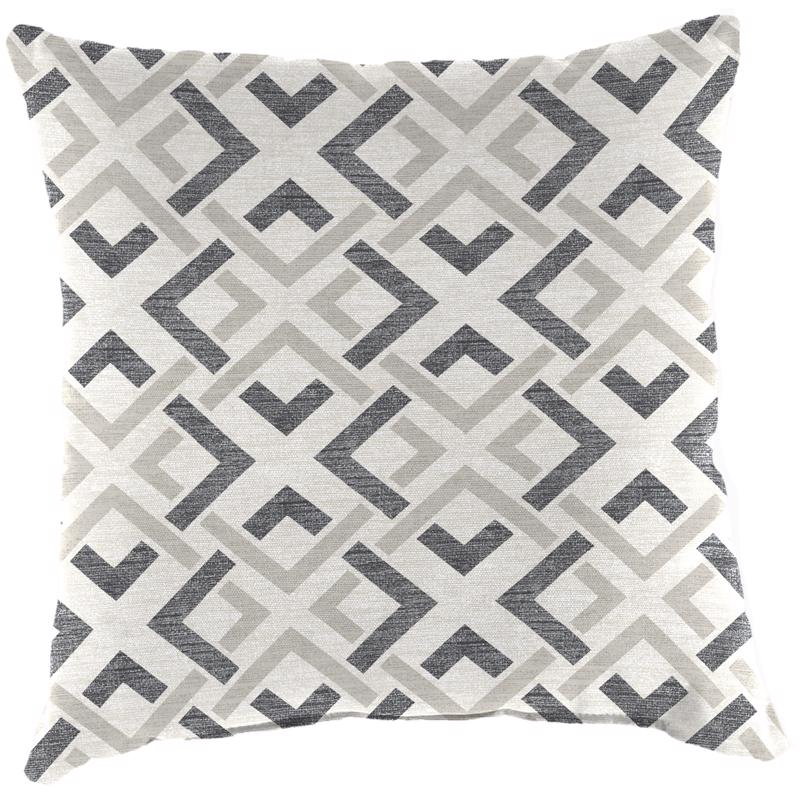 Jordan Manufacturing Gray/White Polyester Throw Pillow 4 in. H X 18 in. W X 18 in. L