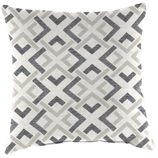 Jordan Manufacturing Gray/White Polyester Throw Pillow 4 in. H X 18 in. W X 18 in. L