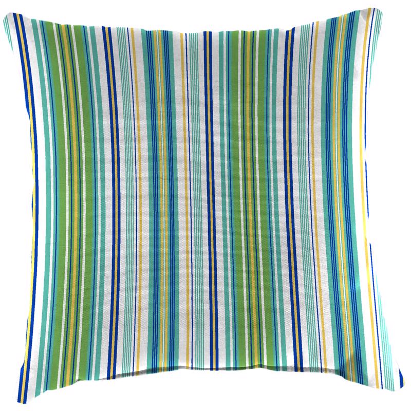 Jordan Manufacturing Blue Stripe Polyester Throw Pillow 4 in. H X 18 in. W X 18 in. L