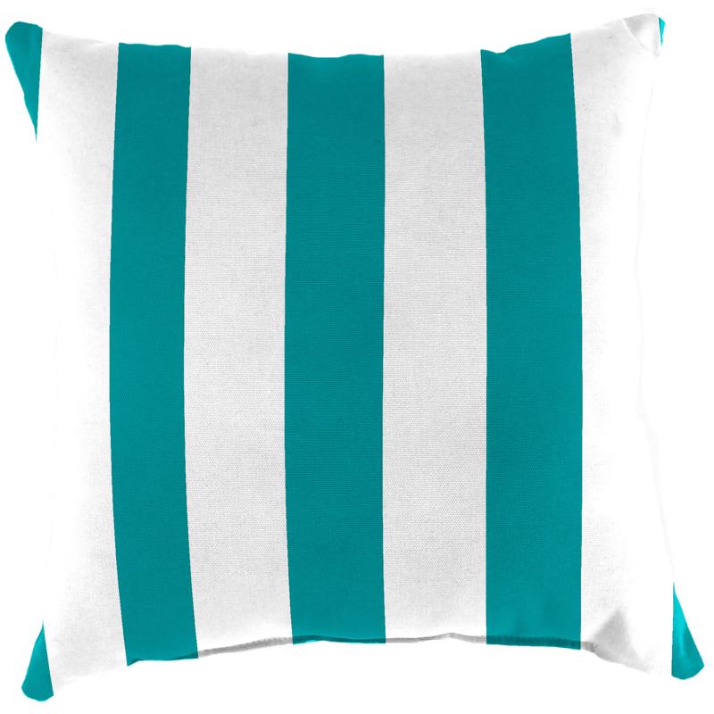 Jordan Manufacturing Green/White Stripe Polyester Throw Pillow 4 in. H X 18 in. W X 18 in. L