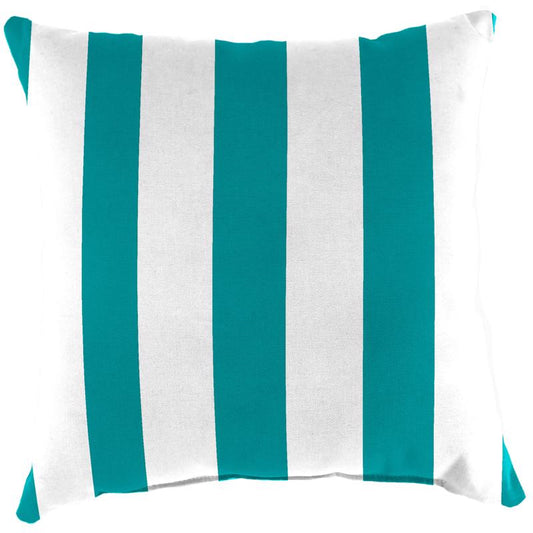 Jordan Manufacturing Green/White Stripe Polyester Throw Pillow 4 in. H X 18 in. W X 18 in. L