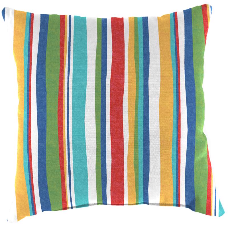 Jordan Manufacturing Multicolored Stripe Polyester Throw Pillow 4 in. H X 16 in. W X 16 in. L