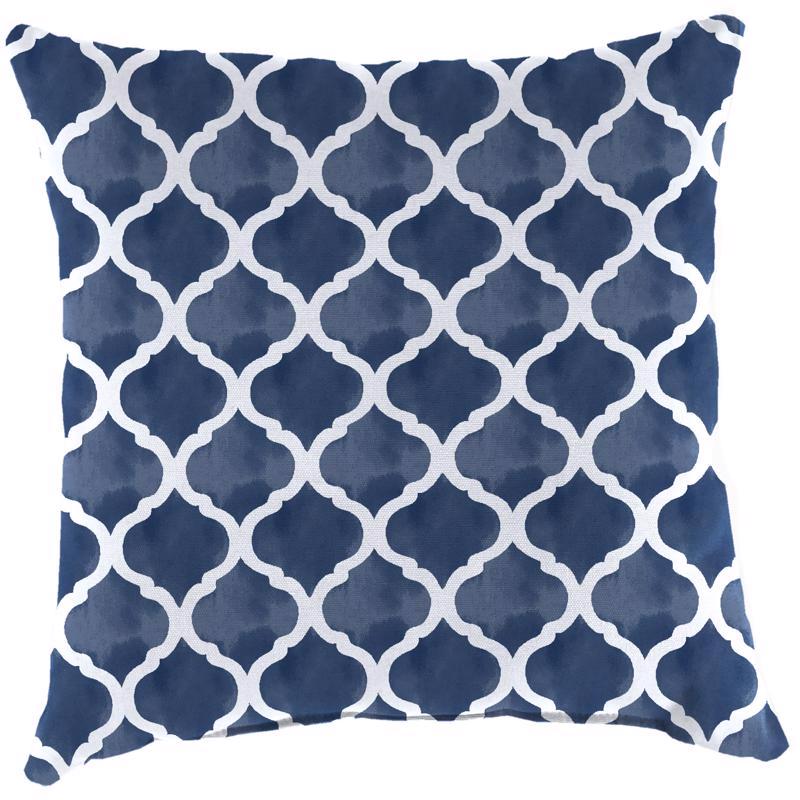 Jordan Manufacturing Blue Polyester Throw Pillow 4 in. H X 16 in. W X 16 in. L