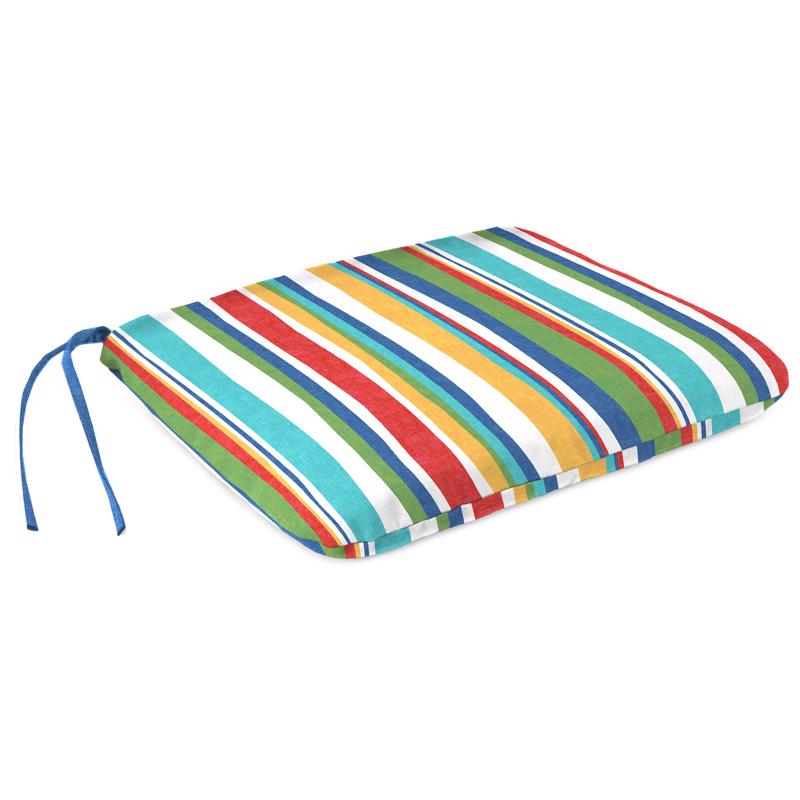 Jordan Manufacturing Multicolored Stripe Polyester Seat Cushion 3 in. H X 15 in. W X 18 in. L