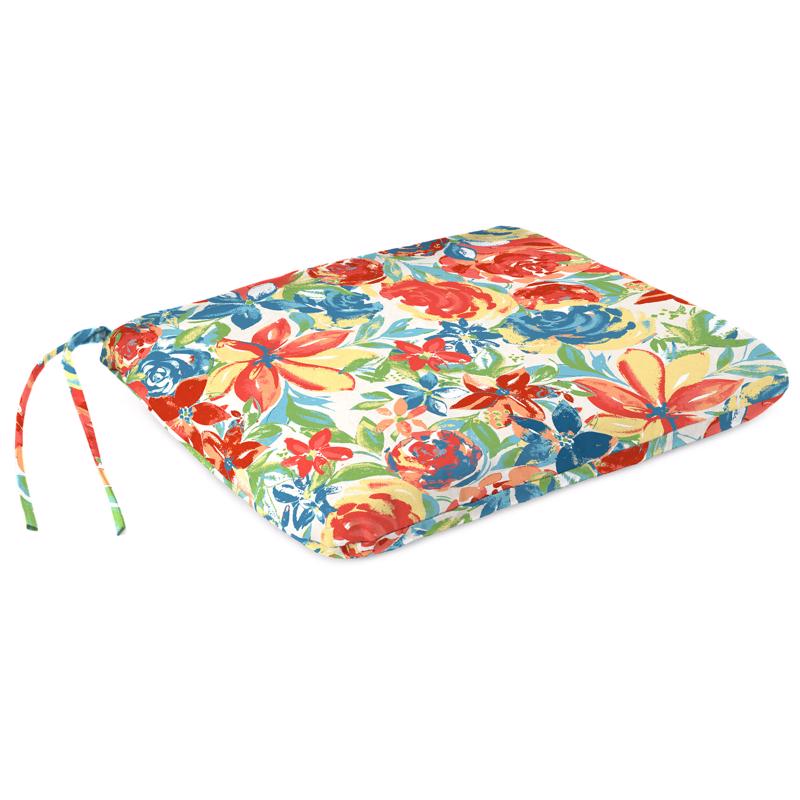 Jordan Manufacturing Multicolored Floral Polyester Seat Cushion 3 in. H X 15 in. W X 18 in. L