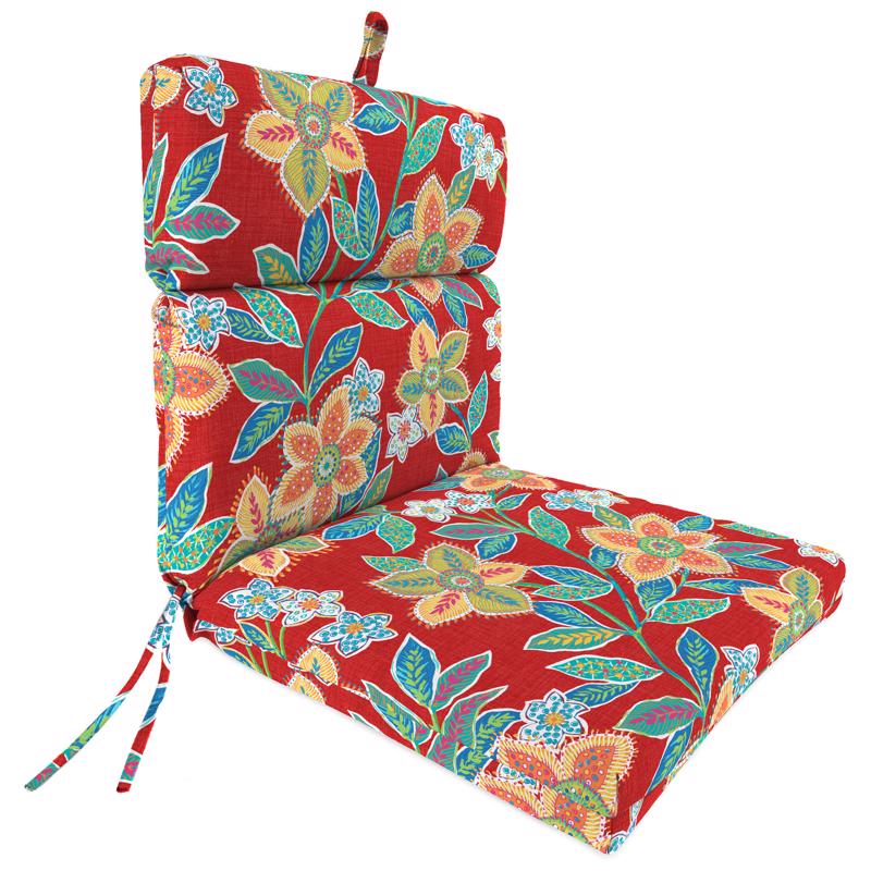 Jordan Manufacturing Multicolored Floral Polyester Chair Cushion