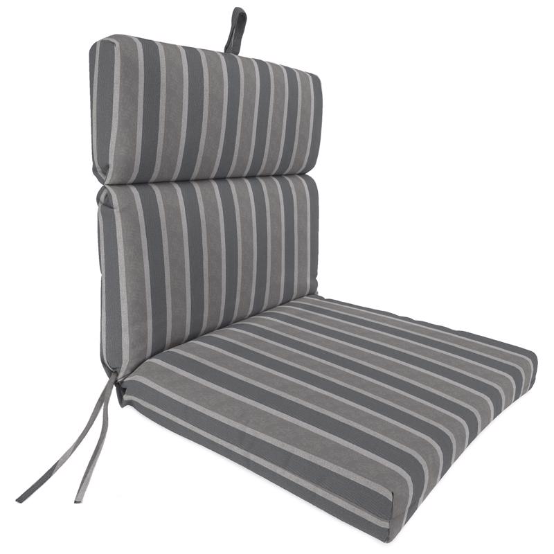 Jordan Manufacturing Gray Stripe Polyester Chair Cushion