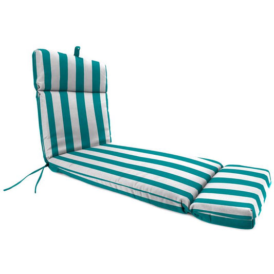 Jordan Manufacturing Green/White Stripe Polyester Chaise Cushion