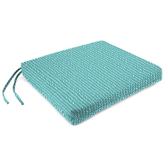 Jordan Manufacturing Teal Polyester Seat Cushion 2 in. H X 17 in. W X 19 in. L