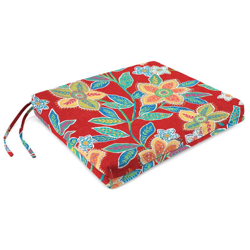 Jordan Manufacturing Multicolored Floral Polyester Seat Cushion 2 in. H X 17 in. W X 19 in. L