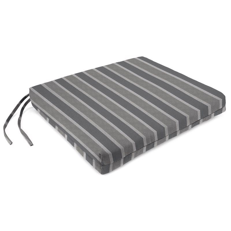 Jordan Manufacturing Gray Stripe Polyester Seat Cushion 2 in. H X 17 in. W X 19 in. L