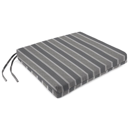 Jordan Manufacturing Gray Stripe Polyester Seat Cushion 2 in. H X 17 in. W X 19 in. L