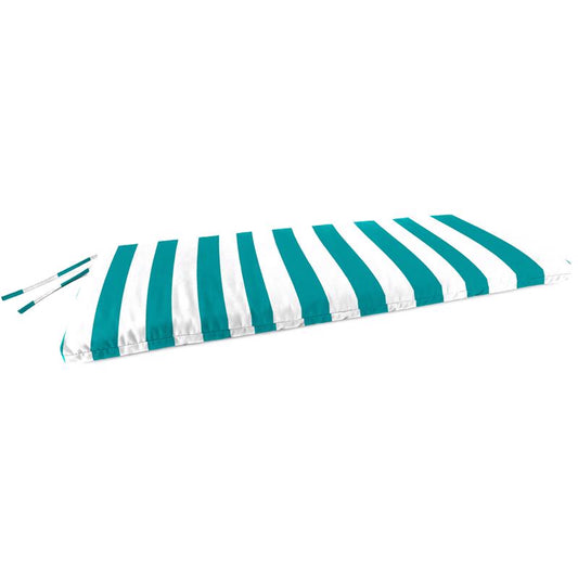 Jordan Manufacturing Green/White Stripe Polyester Bench Cushion 3.5 in. H X 18 in. W X 48 in. L
