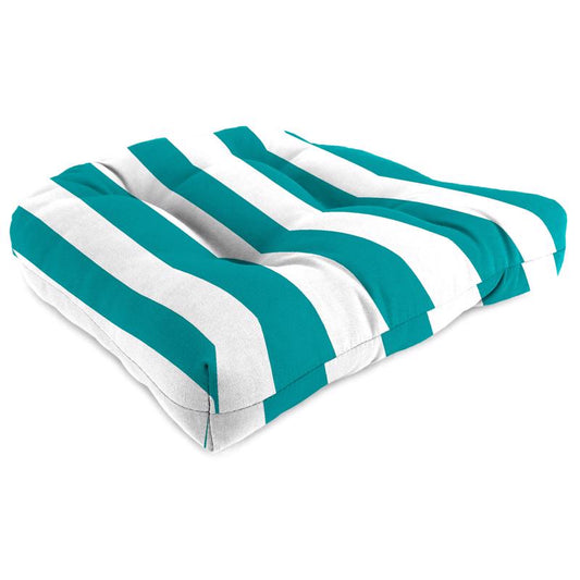 Jordan Manufacturing Green/White Stripe Polyester Chair Cushion 4 in. H X 19 in. W X 19 in. L