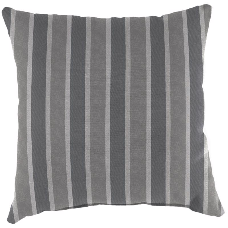 Jordan Manufacturing Gray Stripe Polyester Throw Pillow 4 in. H X 18 in. W X 18 in. L