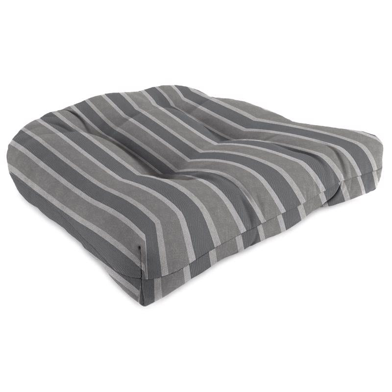Jordan Manufacturing Gray Stripe Polyester Chair Cushion 4 in. H X 19 in. W X 19 in. L