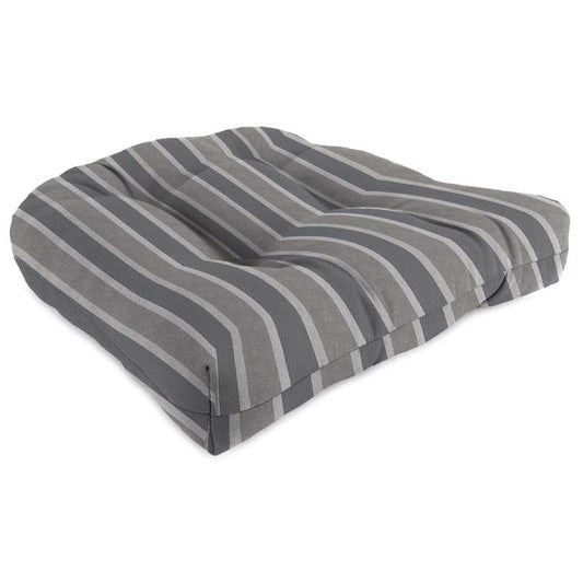 Jordan Manufacturing Gray Stripe Polyester Chair Cushion 4 in. H X 19 in. W X 19 in. L