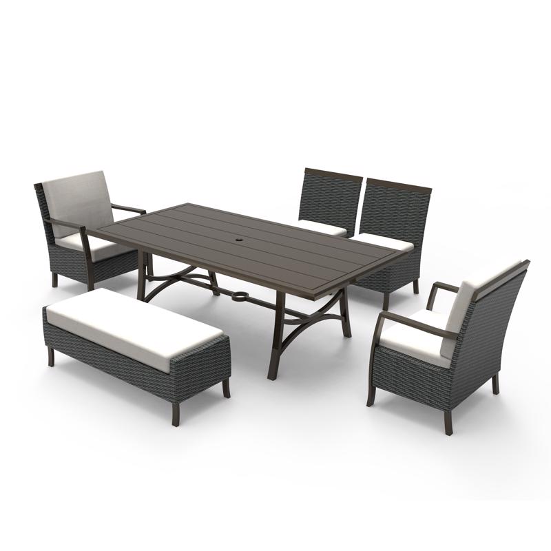 Living Accents Maxfield 6 pc Brown Aluminum Dining Set Beige