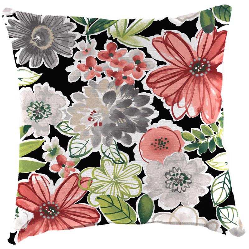 Jordan Manufacturing Multicolored Floral Polyester Throw Pillow 4 in. H X 18 in. W X 18 in. L