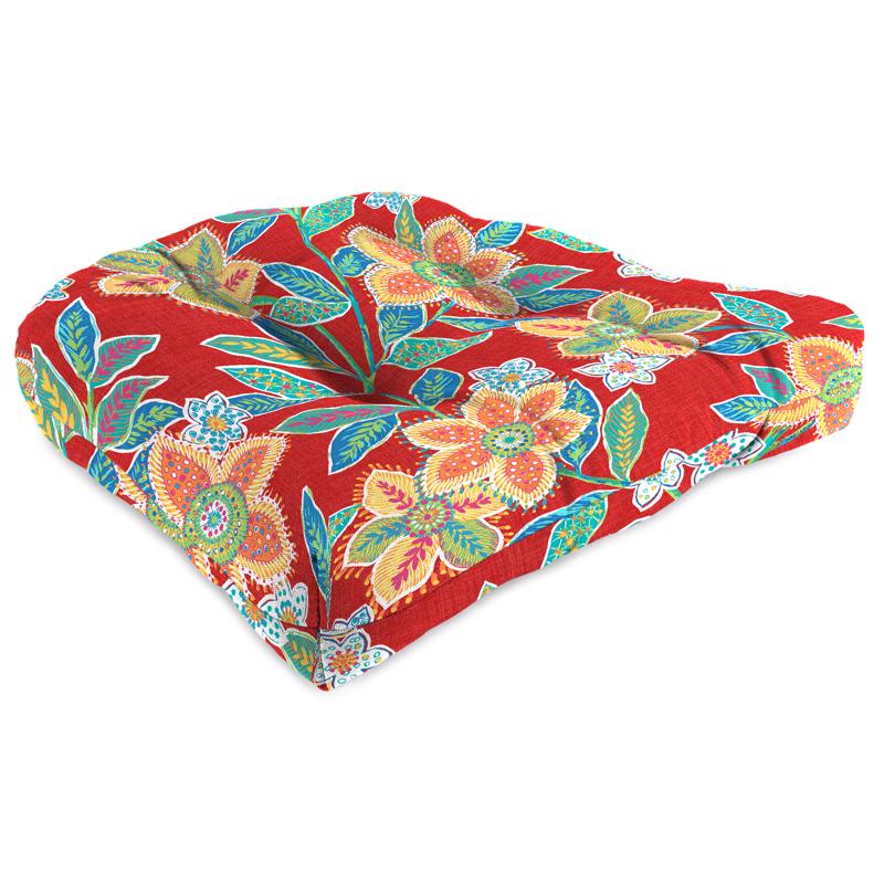 Jordan Manufacturing Multicolored Floral Polyester Wicker Seat Cushion 4 in. H X 19 in. W X 19 in. L
