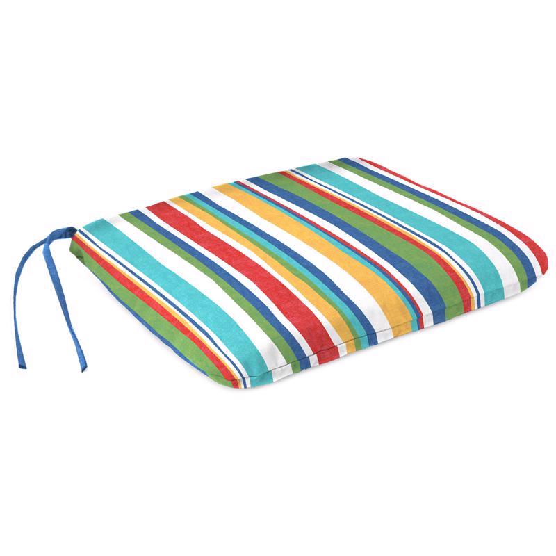 Jordan Manufacturing Company Multicolored Stripe Polyester Seat Pad 2.5 in. H X 17 in. W X 15.5 in.