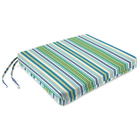 Jordan Manufacturing Multicolored Stripe Polyester Seat Cushion 2 in. H X 17 in. W X 19 in. L