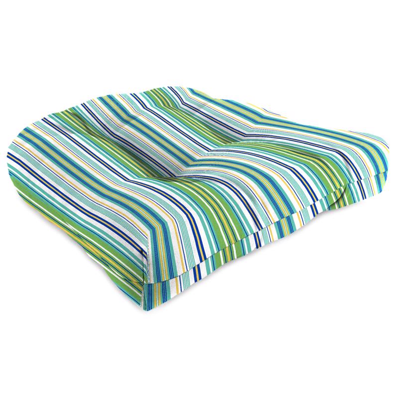 Jordan Manufacturing Multicolored Stripe Polyester Wicker Seat Cushion 4 in. H X 19 in. W X 19 in. L
