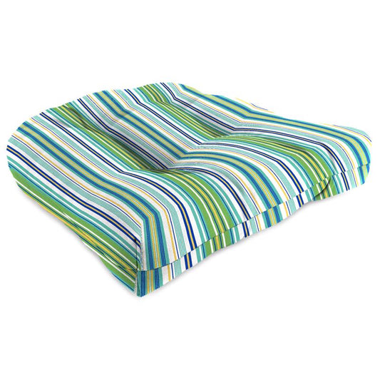 Jordan Manufacturing Multicolored Stripe Polyester Wicker Seat Cushion 4 in. H X 19 in. W X 19 in. L