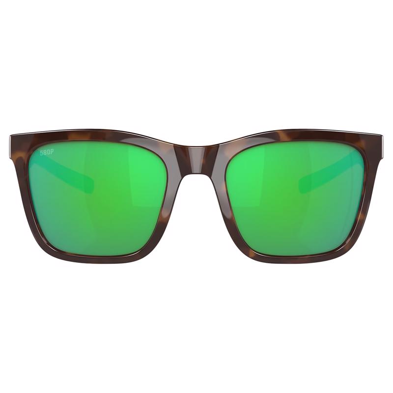 Costa Panga Women's Shiny Tortoise Frame Green Lens Polarized Sunglasses