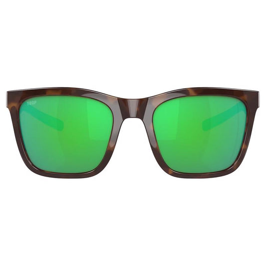 Costa Panga Women's Shiny Tortoise Frame Green Lens Polarized Sunglasses