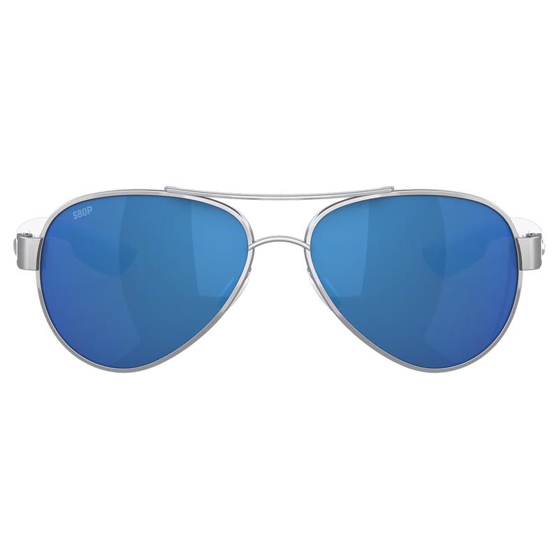 Costa Loreto Silver Frame Blue Lens Polarized Sunglasses