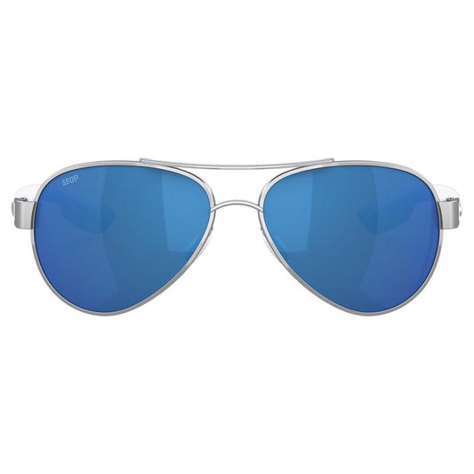 Costa Loreto Silver Frame Blue Lens Polarized Sunglasses