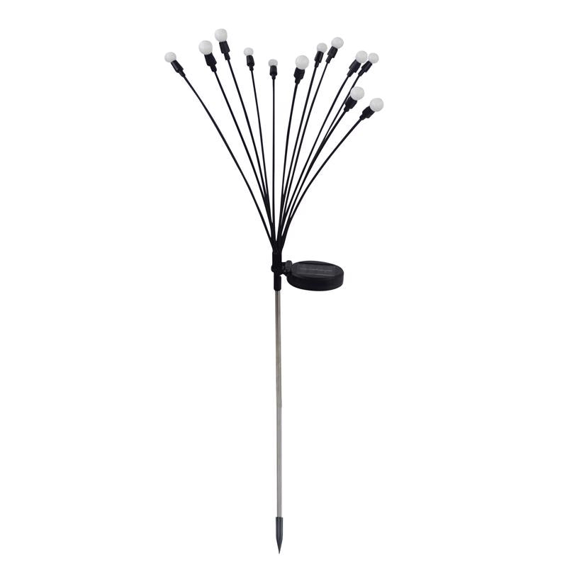 Alpine Black/Silver Metal/Plastic 27 in. H Firefly Solar Garden Stake