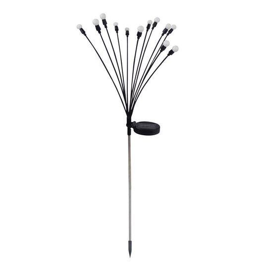 Alpine Black/Silver Metal/Plastic 27 in. H Firefly Solar Garden Stake