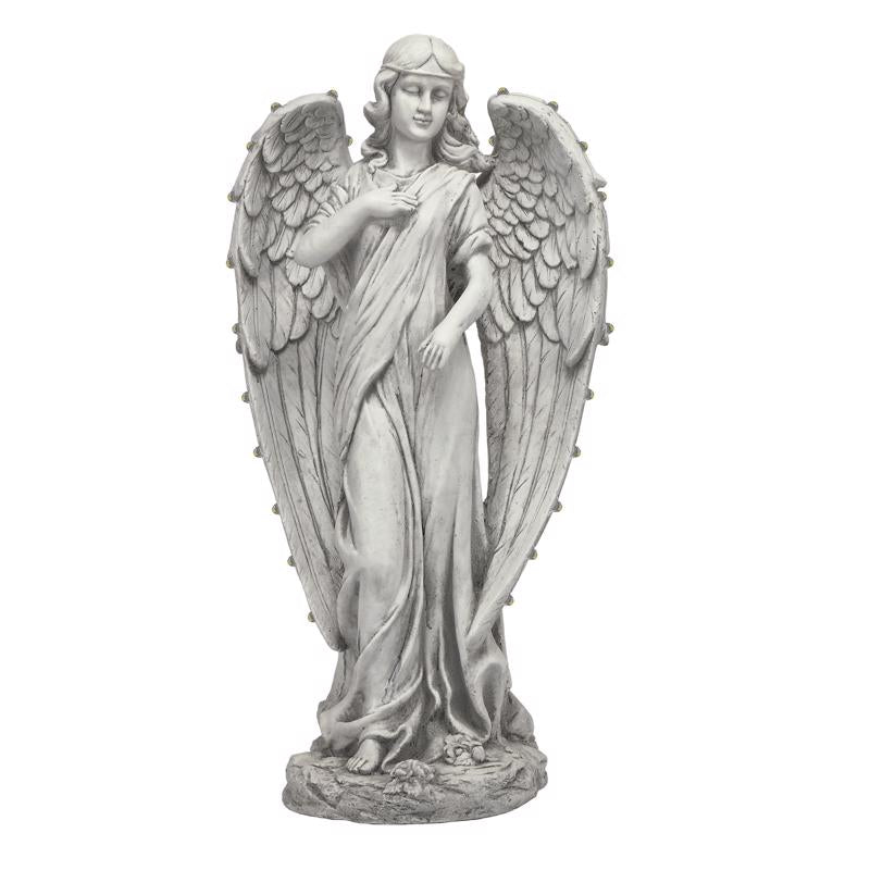 Alpine Fiberglass/MGO White 31 in. Angel Statue