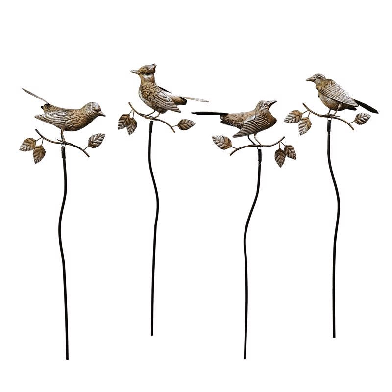 Alpine Bronze Metal 32 in. H X 9 in. L X 2 in. W Bird Outdoor Garden Stake