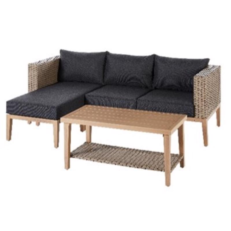 Living Accents Burbank 4 pc Brown Steel Sectional Deep Seating Set Black