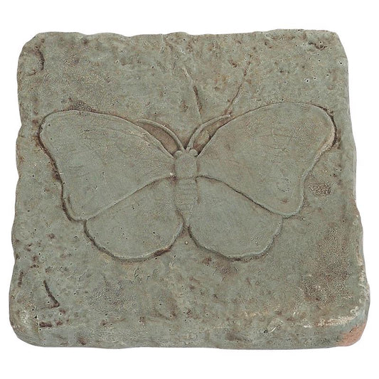 Athens Stonecasting Beige/Brown Concrete 2 in. H X 12 in. L X 12 in. W Butterfly Stepping Stone