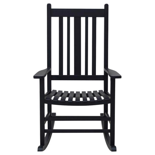 Living Accents Black Wood Frame Casual Rocking Chair