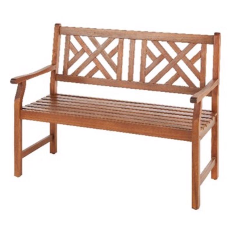Living Accents Brown Wood Outdoor Bench 36 in. H X 48.25 in. L X 24.5 in. D
