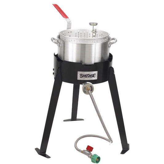Bayou Classic 41000 BTU Aluminum Fish Fryer Kit 10 qt