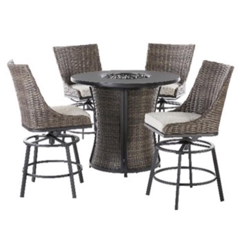 Living Accents Sterling 5 pc Black Steel High Dining Fire Pit Set